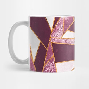 Rose Quartz Pink and Gold Minimal Modern Mosaic Mug